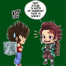 Bonnet Tanjiro Kamado « Une Pandora Box démoniaque ! » – Parodie Saint Seiya