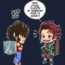 Sweat-Shirt à capuche Tanjiro Kamado « Une Pandora Box démoniaque ! » – Parodie Saint Seiya