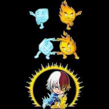 Camiseta Shoto Todoroki – Parodia de My Hero Academia