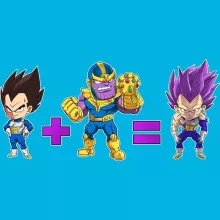 Thanos Damen T-shirt “Das Geheimnis der Verwandlung in Hakai” – Parodie auf Dragon Ball Super