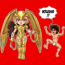 Body bébé Wonder Woman 1984 « Voleuse d'armure ! » – Parodie Saint Seiya