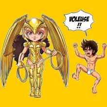T-shirt bébé Wonder Woman 1984 « Voleuse d'armure ! » – Parodie Saint Seiya