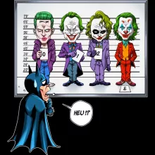 Berretto “Batman e il Joker (Jared Letho, Jack Nicholson, Heath Ledger und Joaquin Phoenix)” – Parodia dei Batman